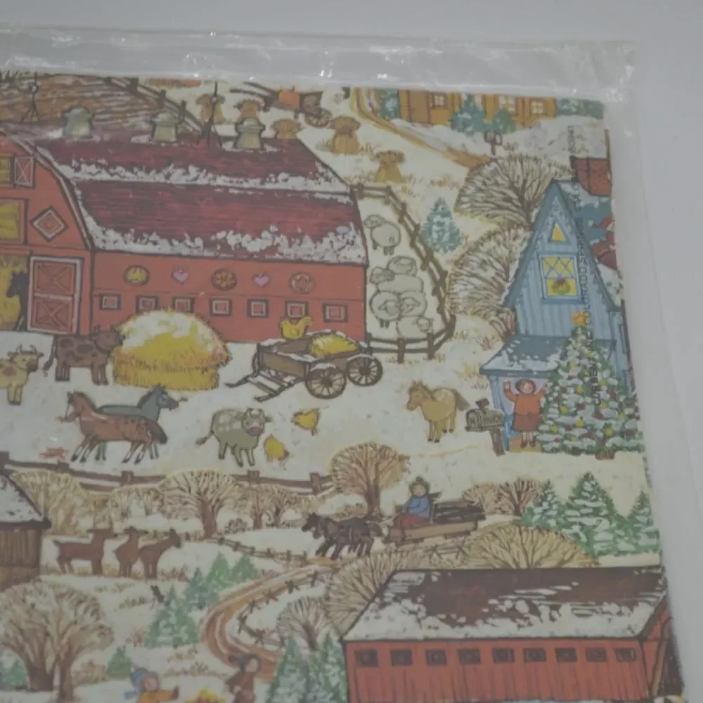 Vintage Current Country Christmas Wrapping Paper Wrap-Ups